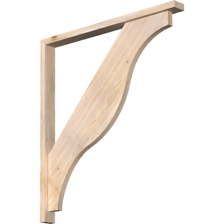 Ekena Millwork Funston Block Smooth Bracket w/ Offset Brace, Douglas Fir, 3 1/2"W x 40"D x 44"H BKT0402X40X44FST05SDF